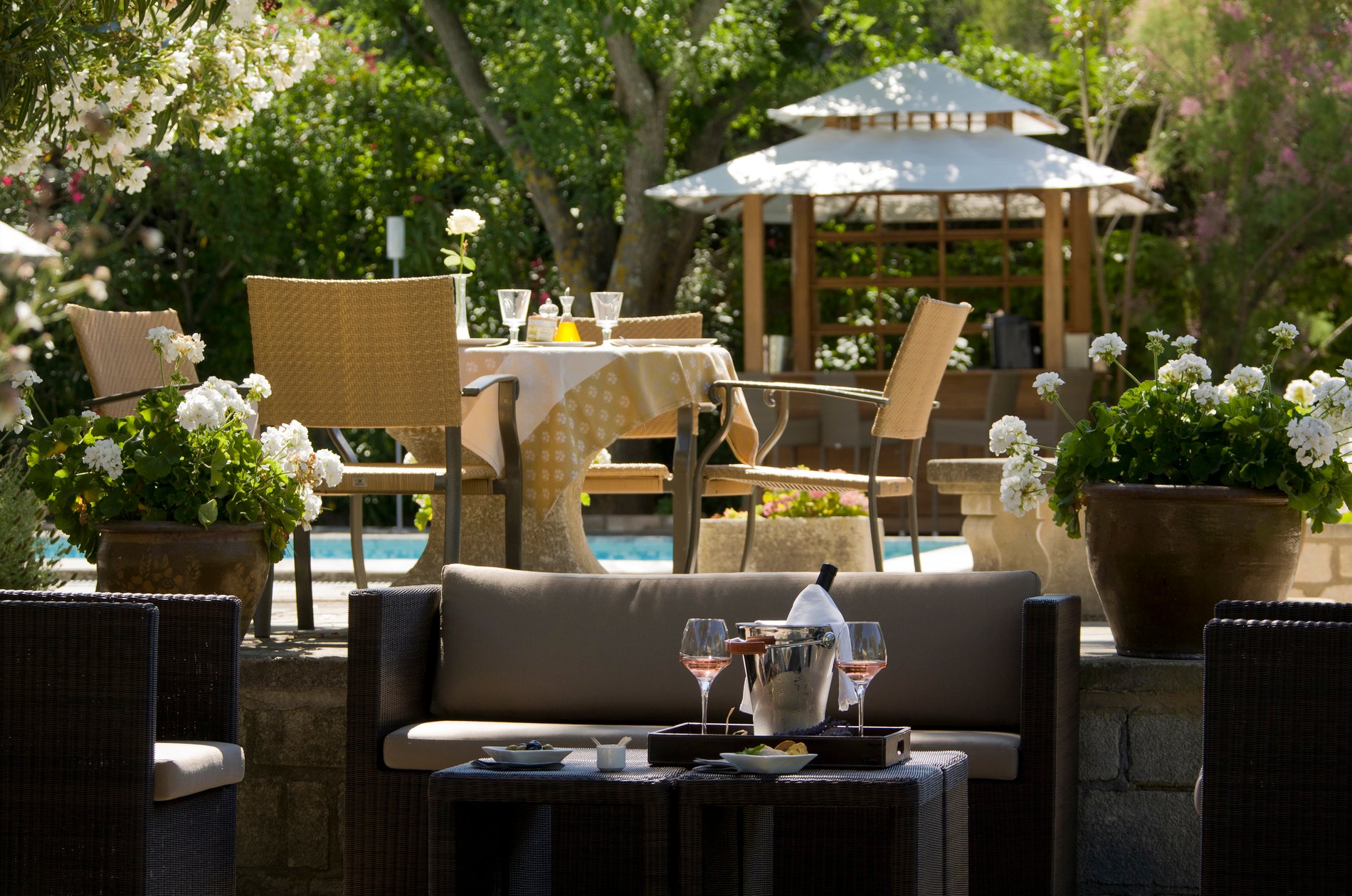 Luxury boutique hotel Benvengudo 4 stars Les Baux-de-Provence France pool restaurant bar
